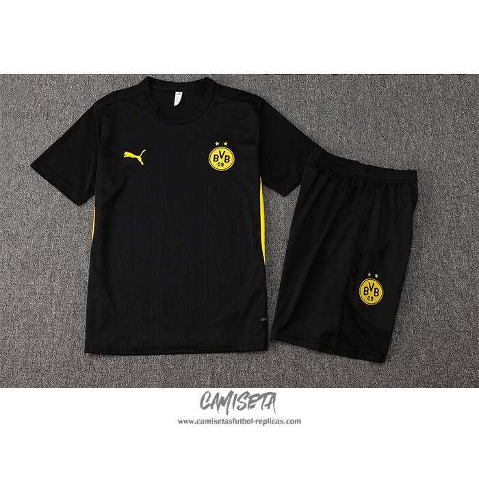 Chandal del Borussia Dortmund 2024-2025 Manga Corta Negro - Pantalon Corto